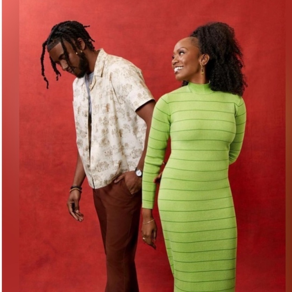Green Striped Knit Dress Nwt — image 7 of 8